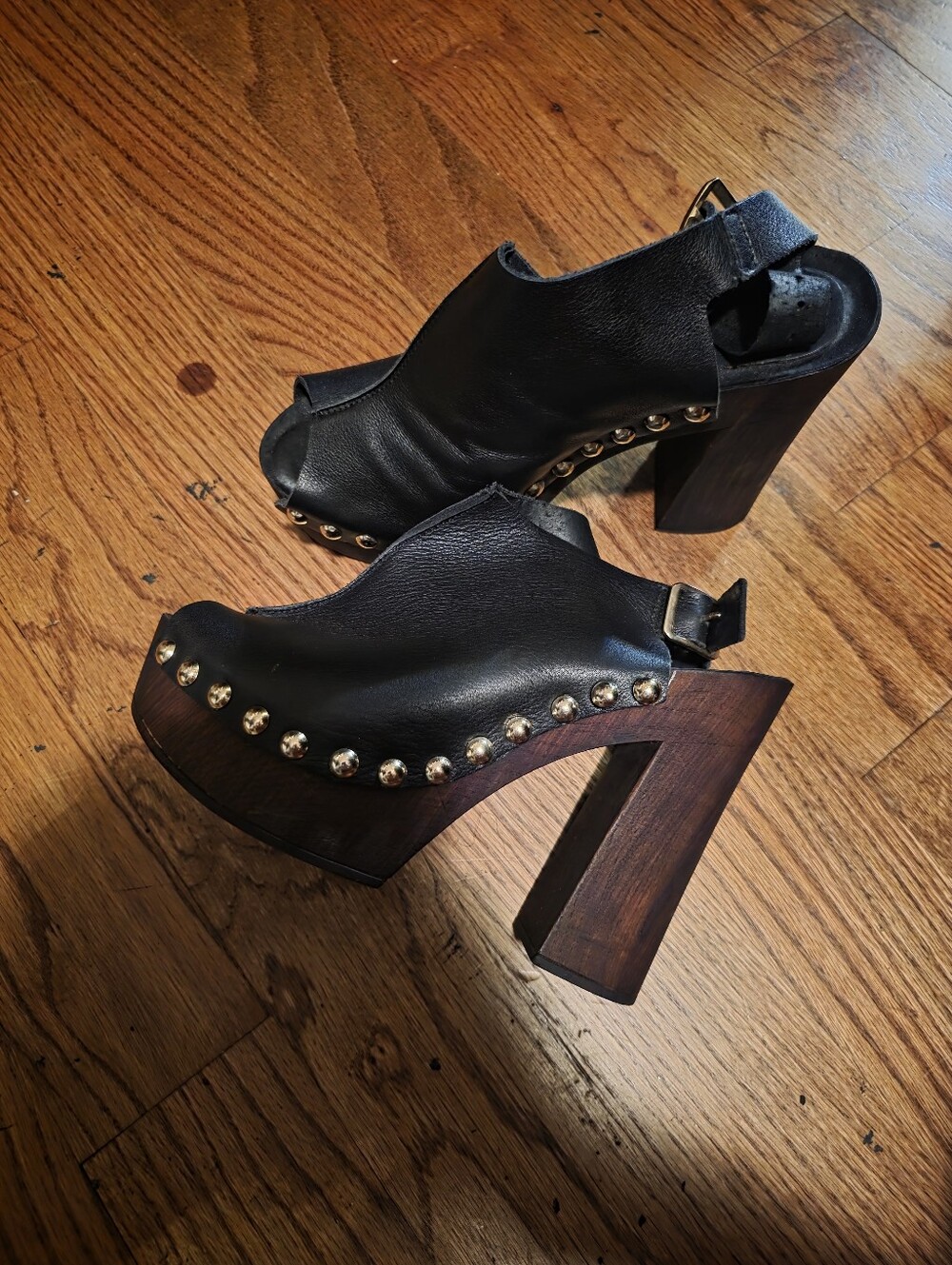 Brown Studded Platform Heeled Sandals - Women - Picture 2 of 2